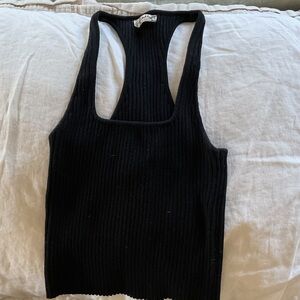 Free People Ribbed Racerback Tank Top - Black